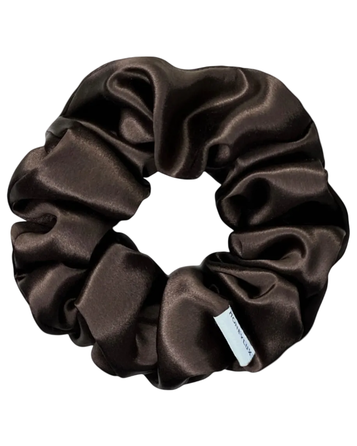 brown satin scrunchie
