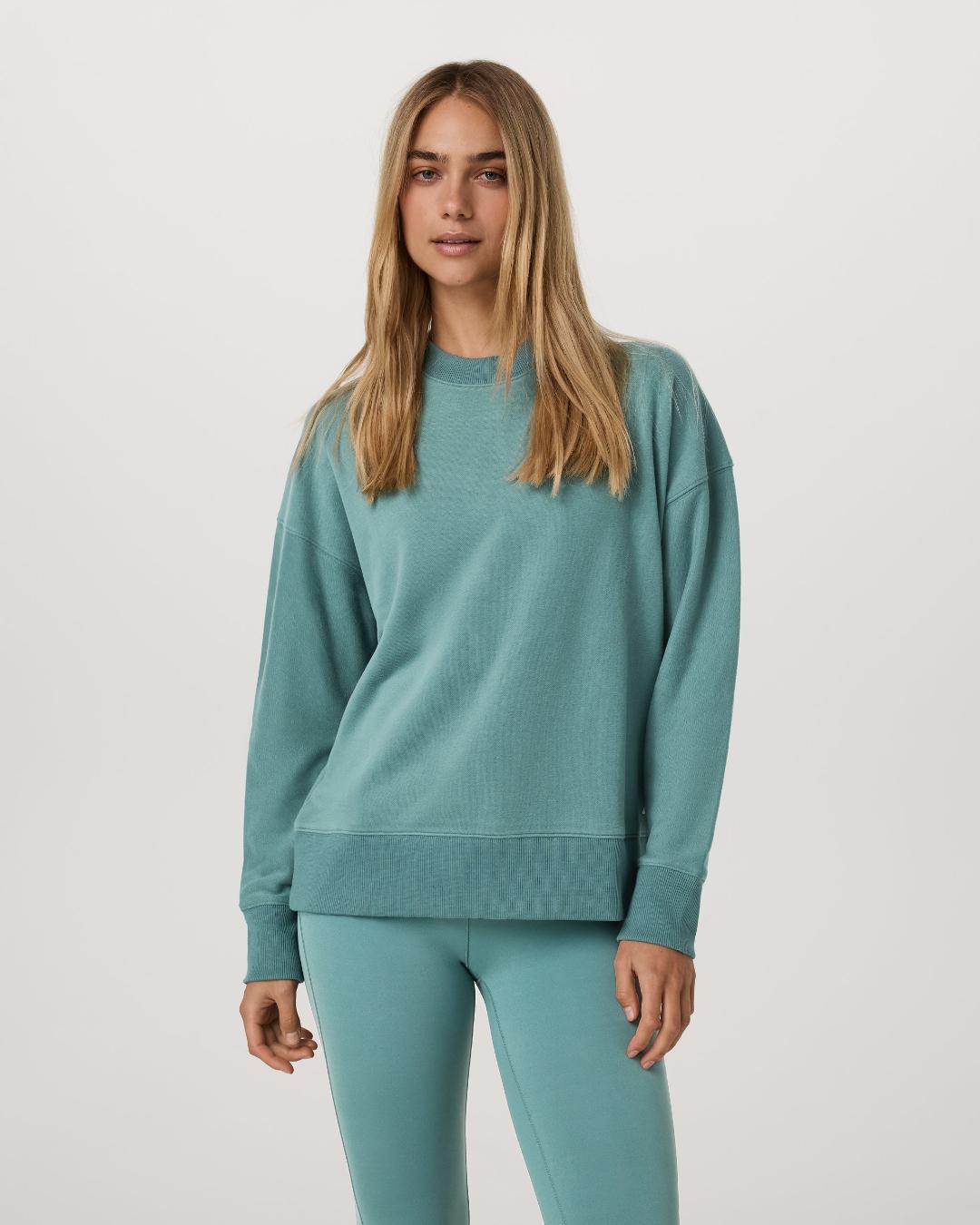 crewneck sweater in teal