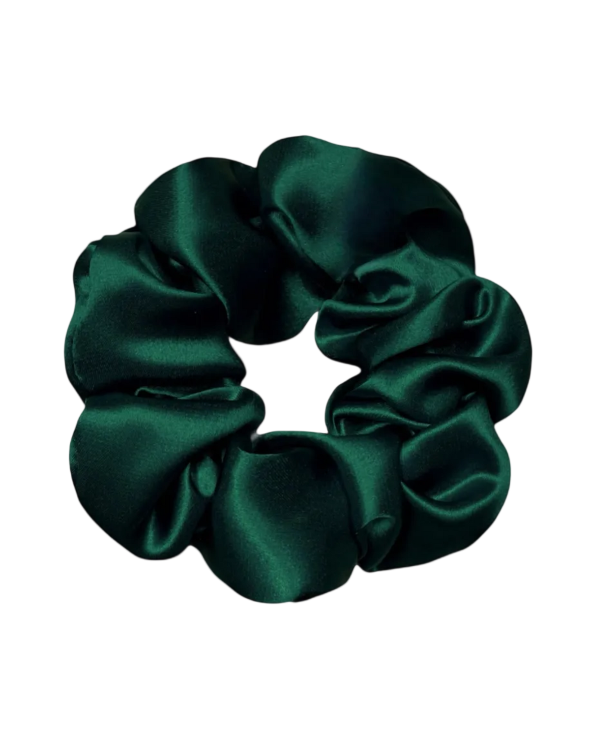dark green silk scrunchie