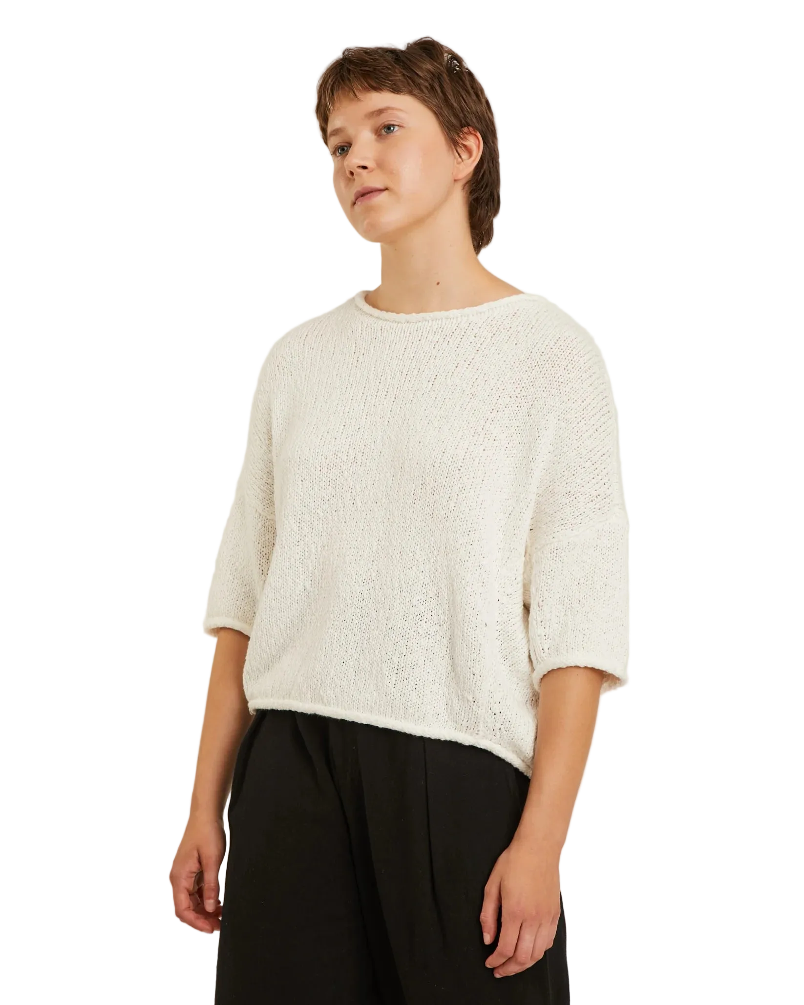 short sleeve knit sweater
