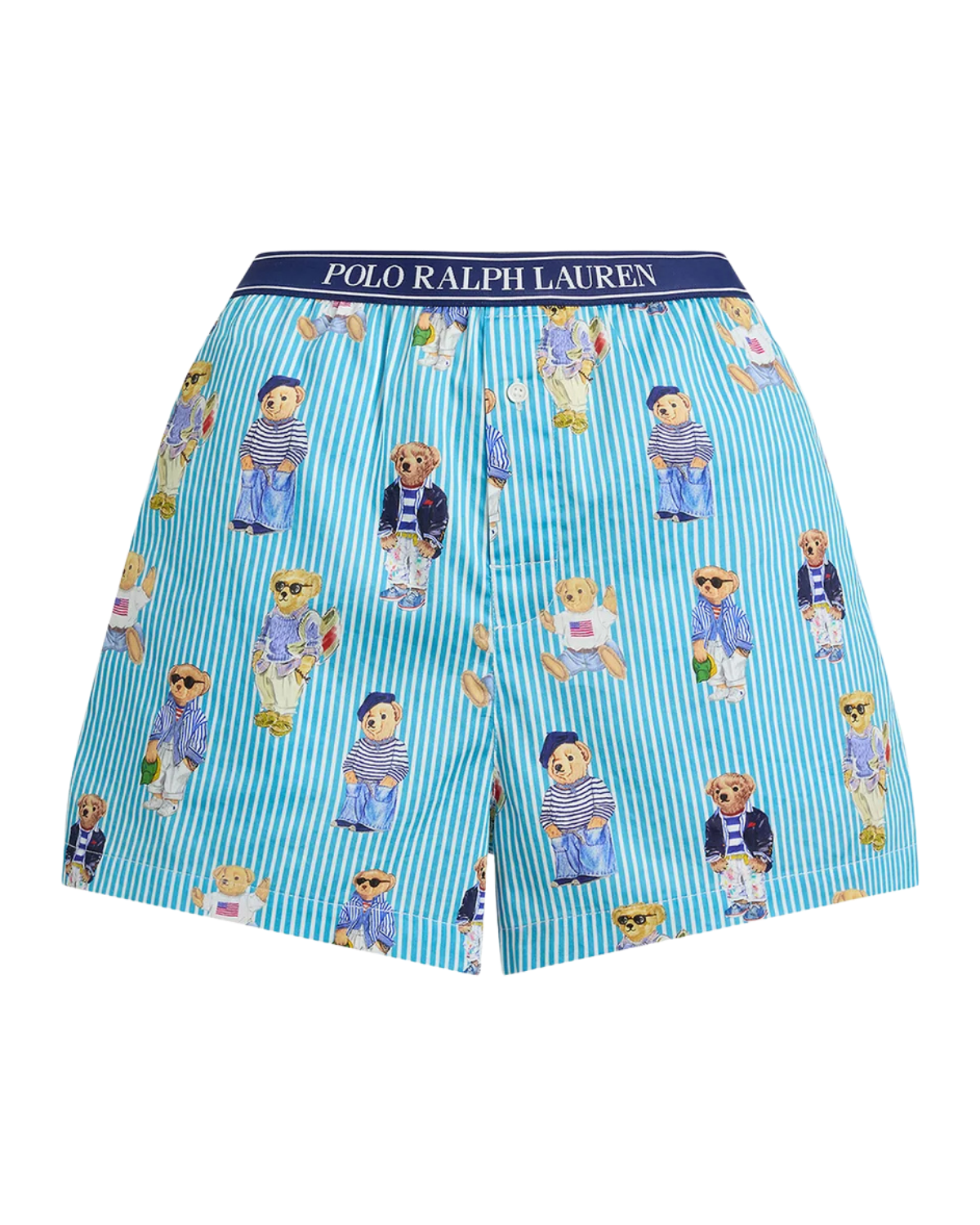striped polo bear boxer shorts in blue