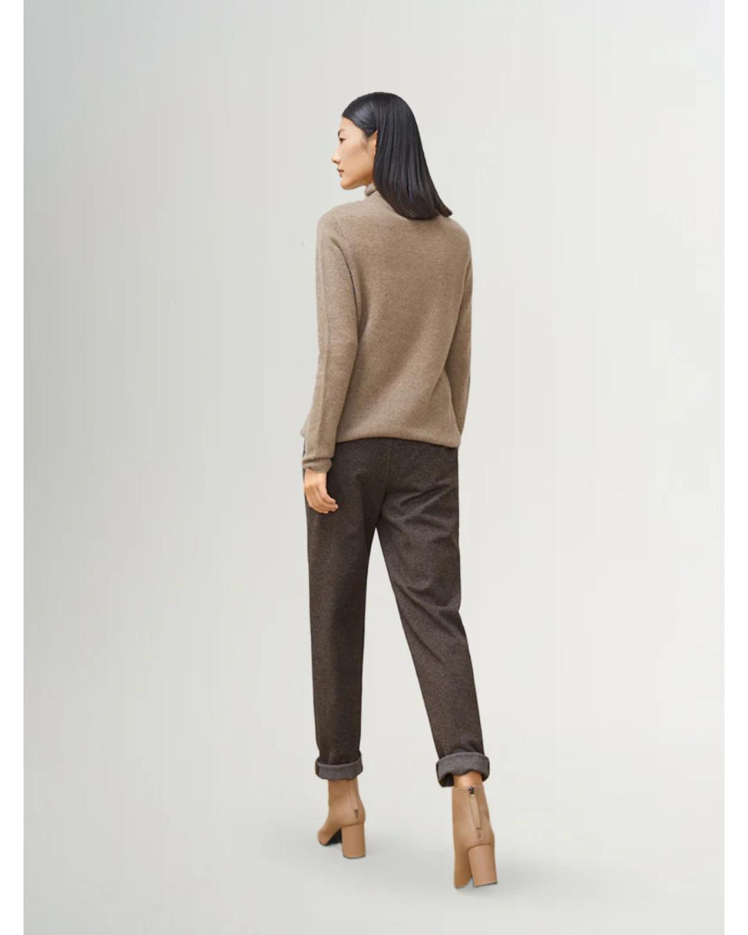 light brown turtle neck sweater