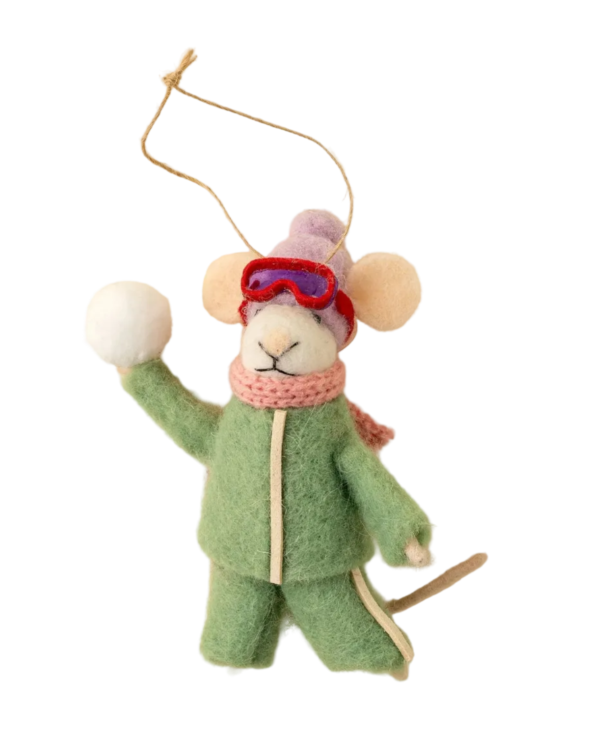 snowball mouse ornament