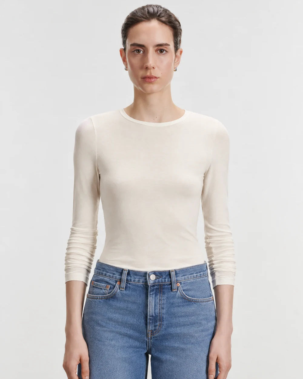 long sleeve top in cream
