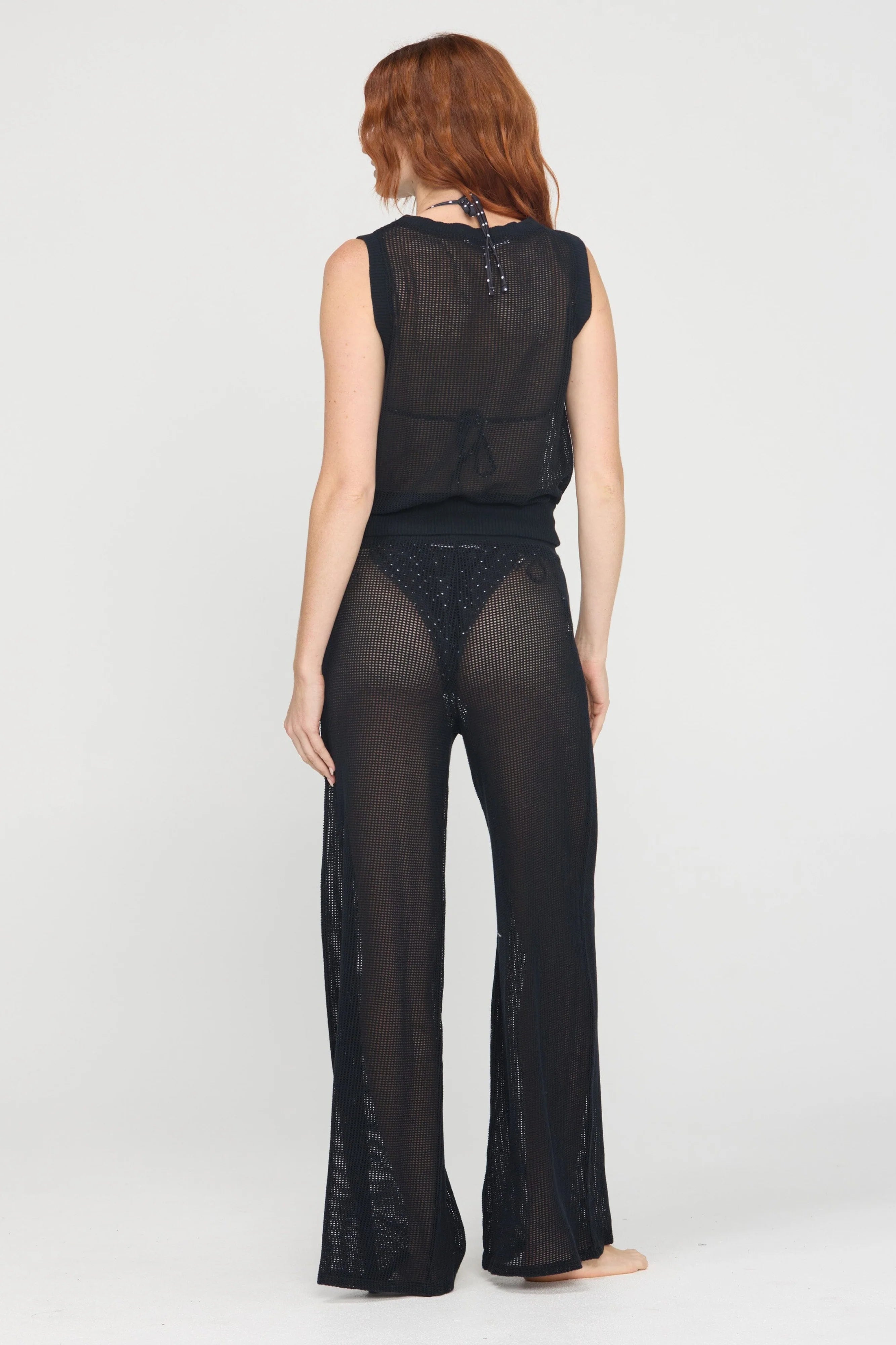 mesh pants in black