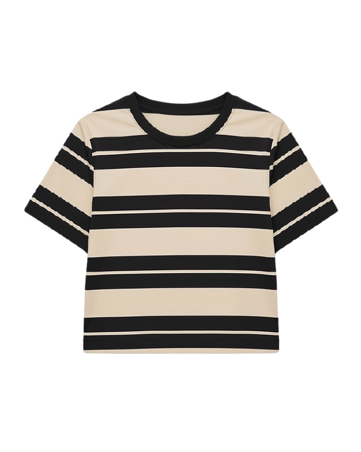 striped t-shirt in black and beige