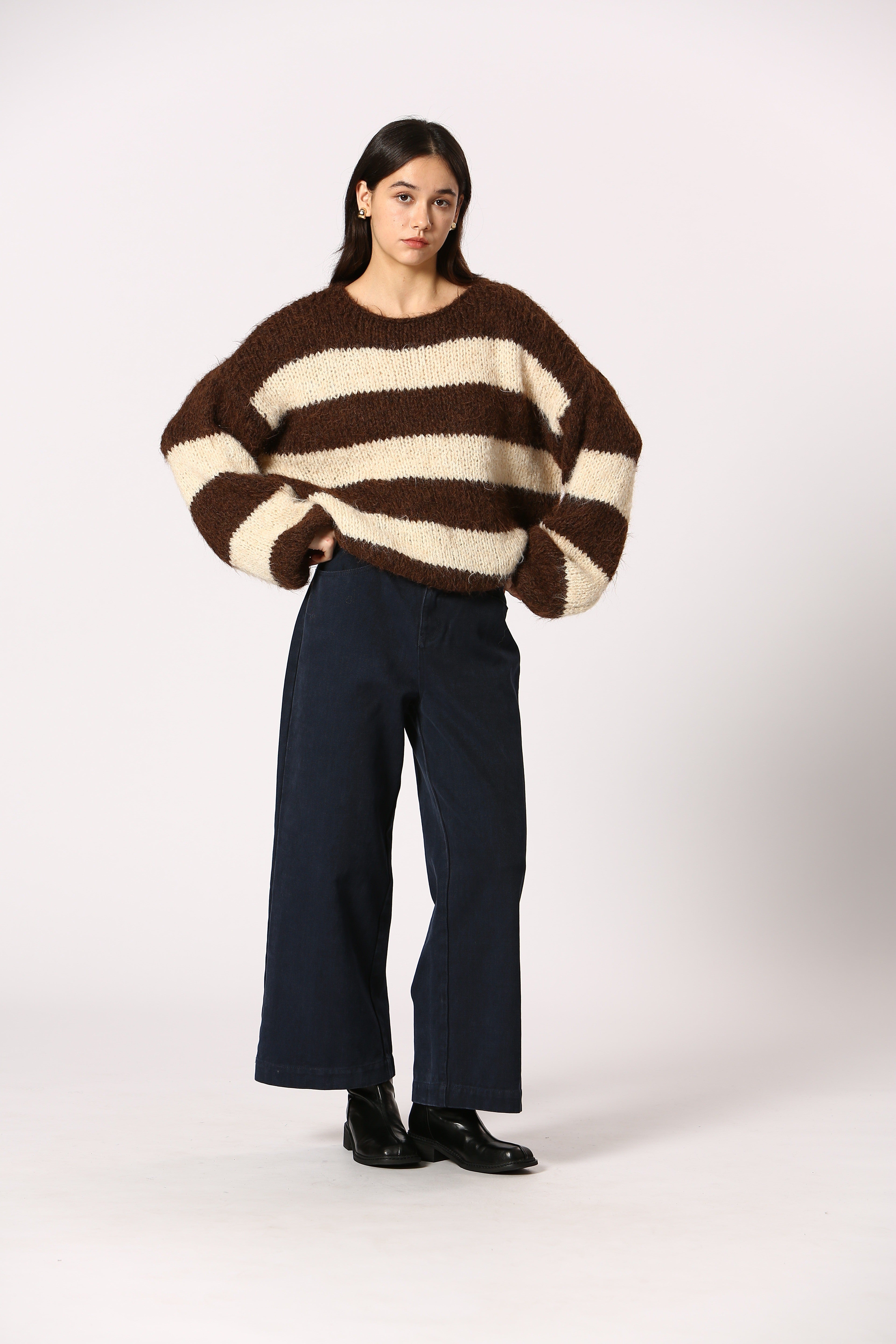 brown stripe sweater