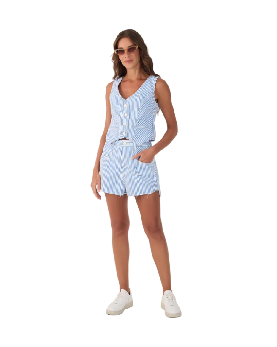 blue striped short