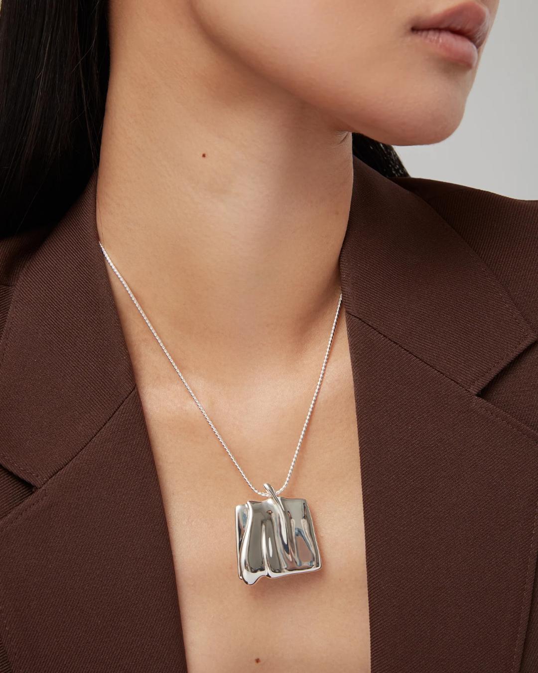 silver pendant necklace in silver