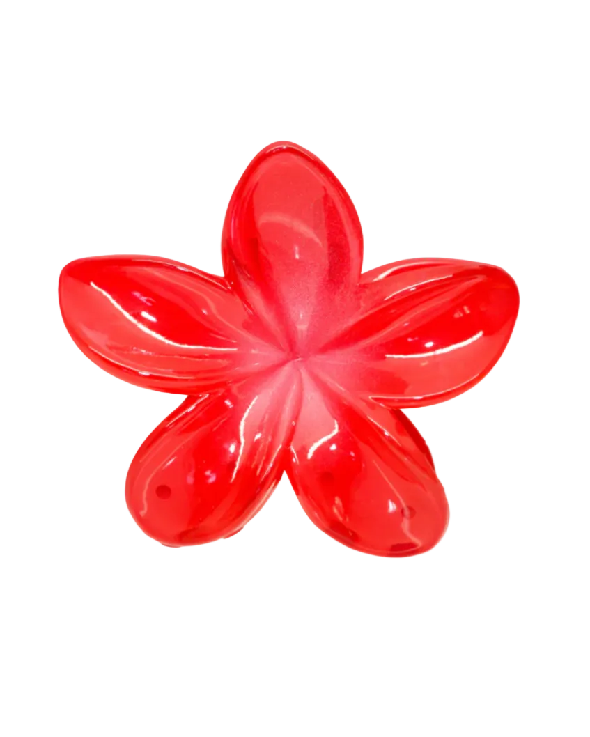 large flower claw clip in red
