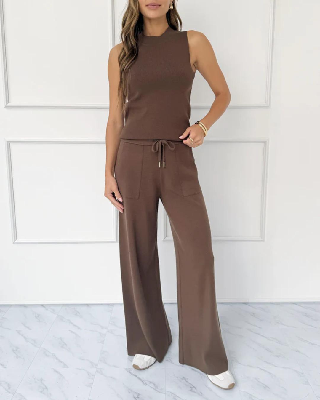 sweater wide leg pant with pockets