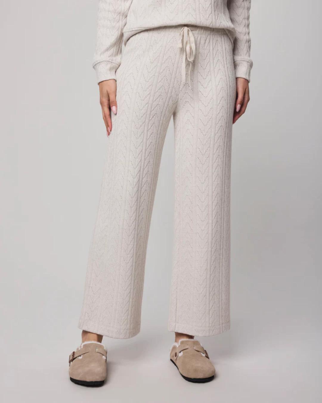 wide leg lounge pant in light beige
