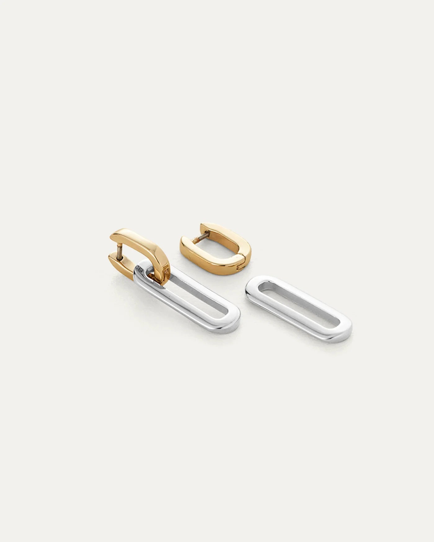 paper clip earrings that are two toned