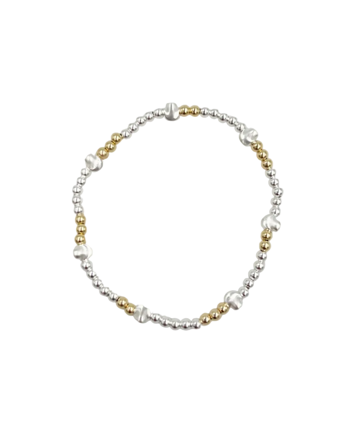 gold and silver mix beaded bracelet