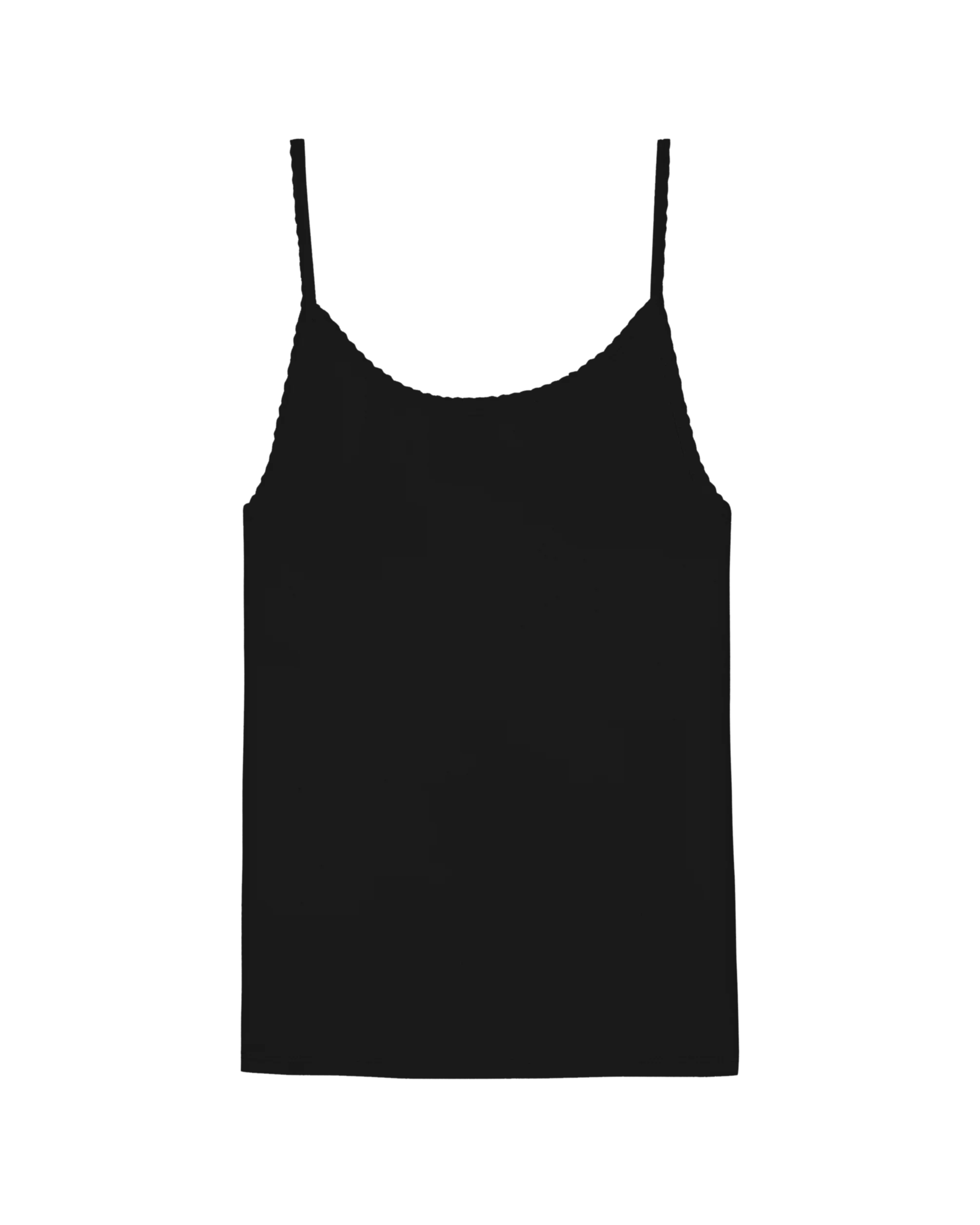 basic black tank with scallop edges