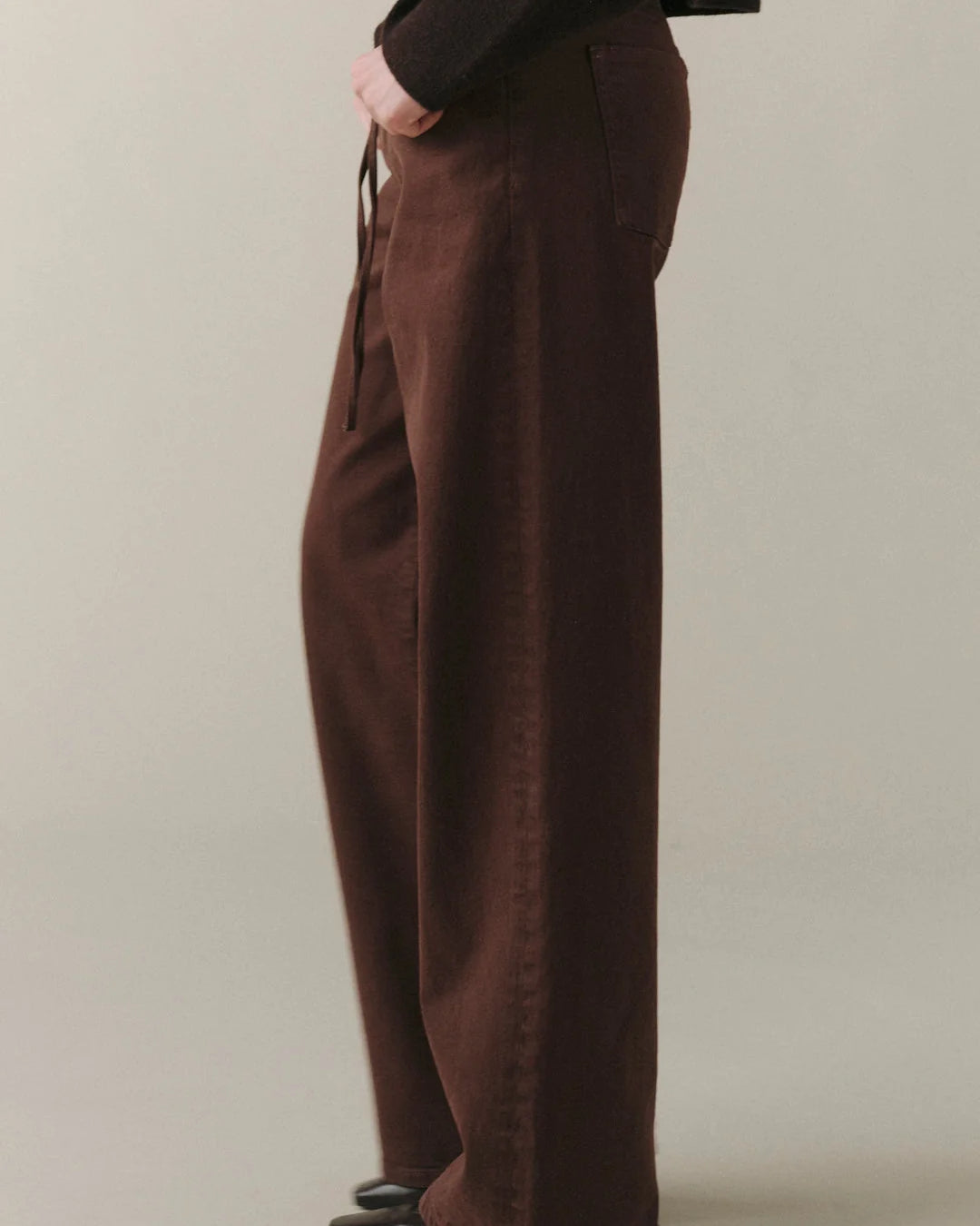 wide leg pant in brown