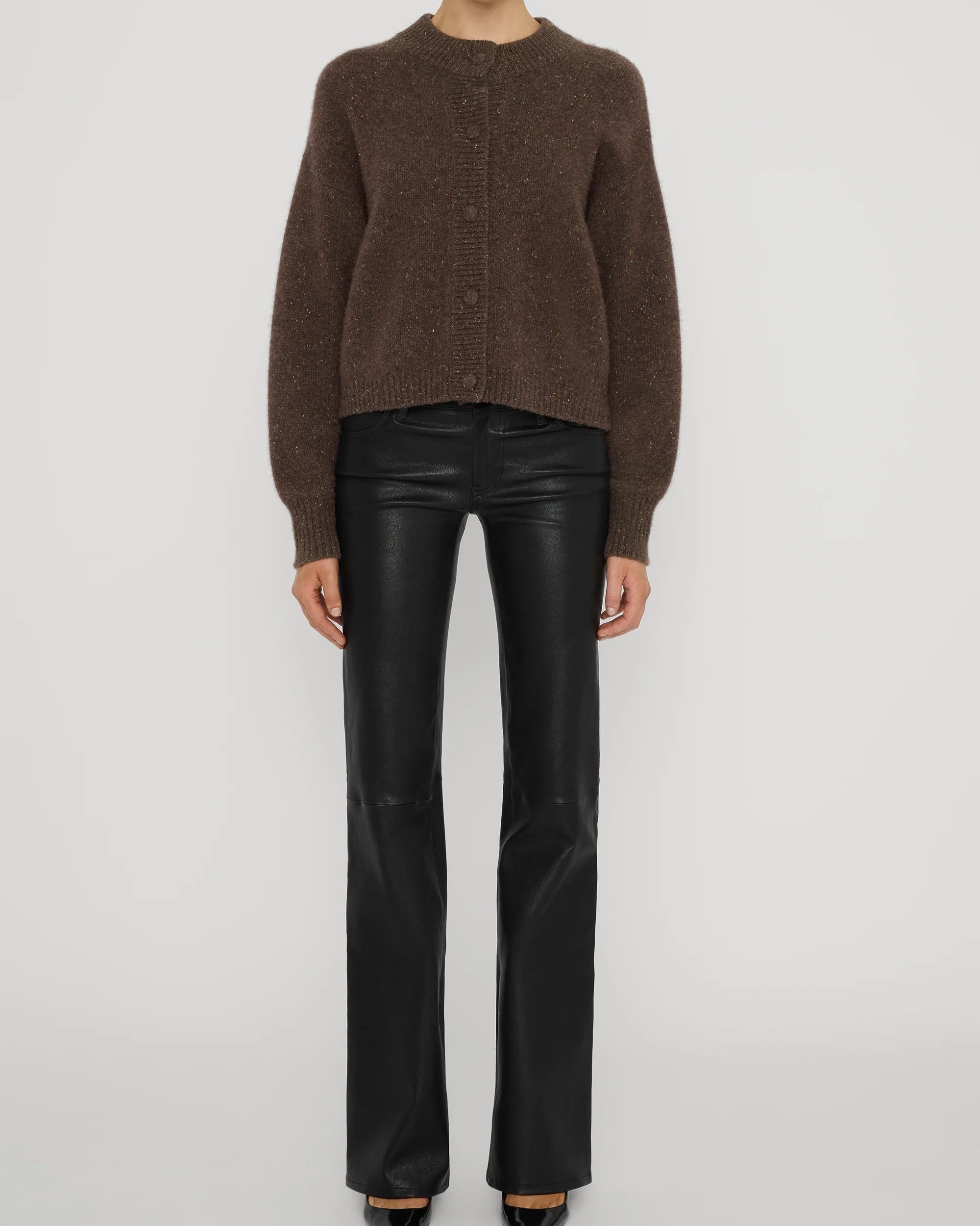 knit brown cardigan