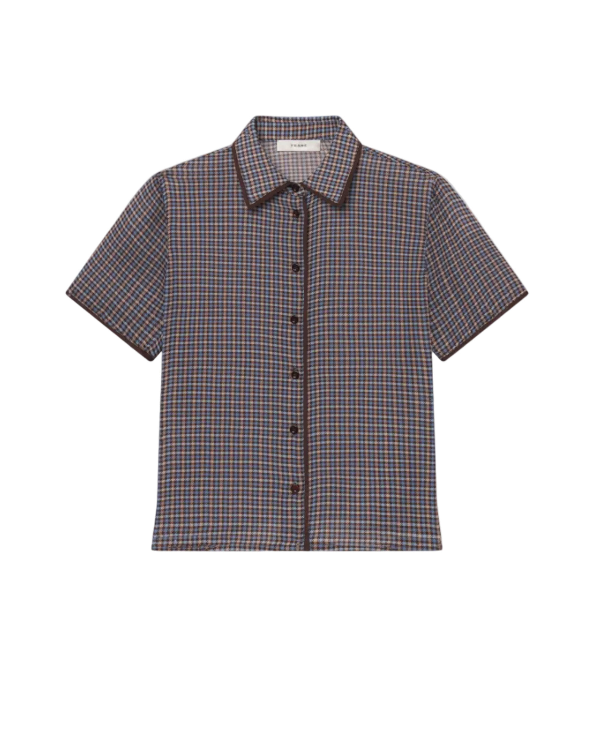 short sleeve plaid blouse