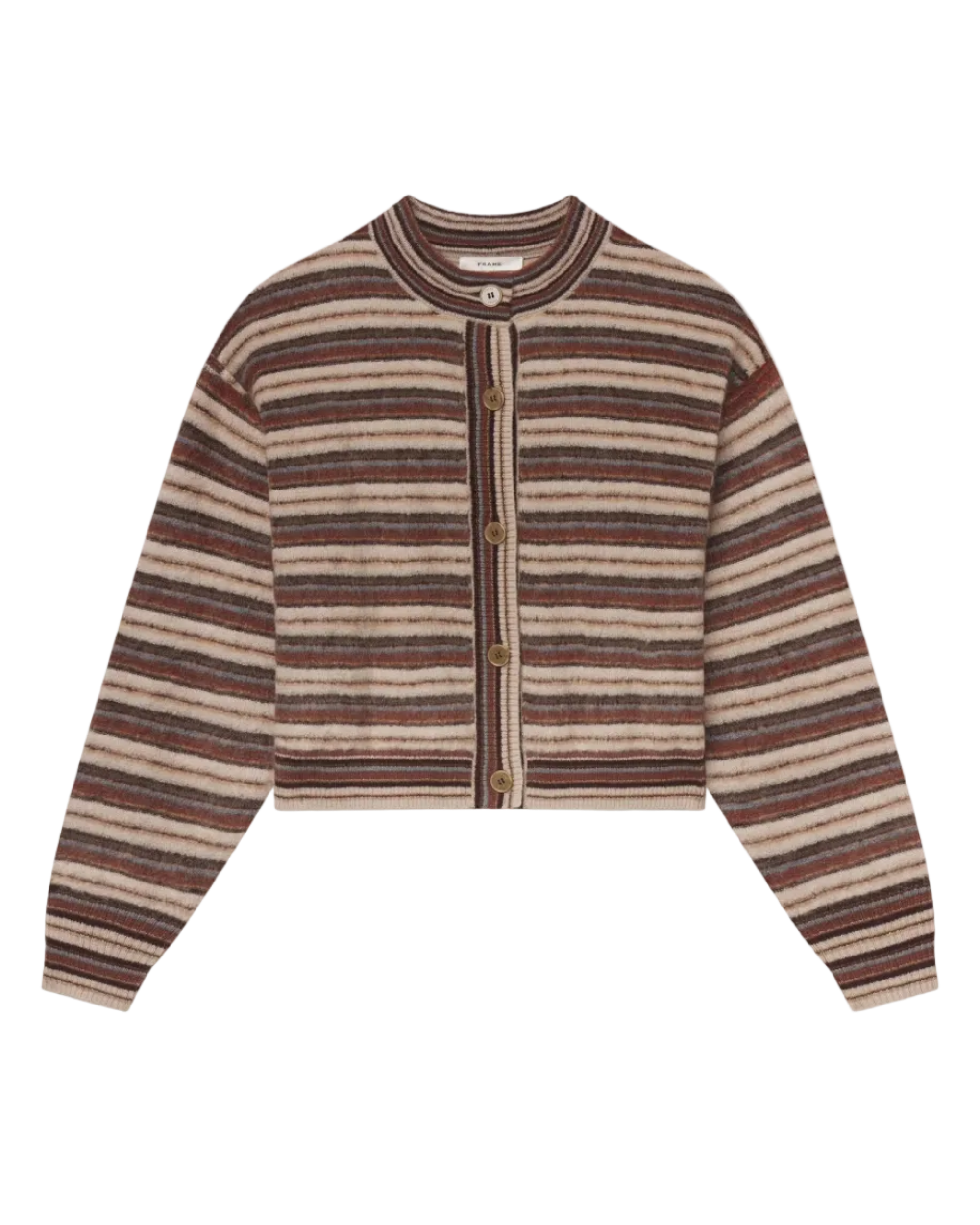 brown stripe button cardigan