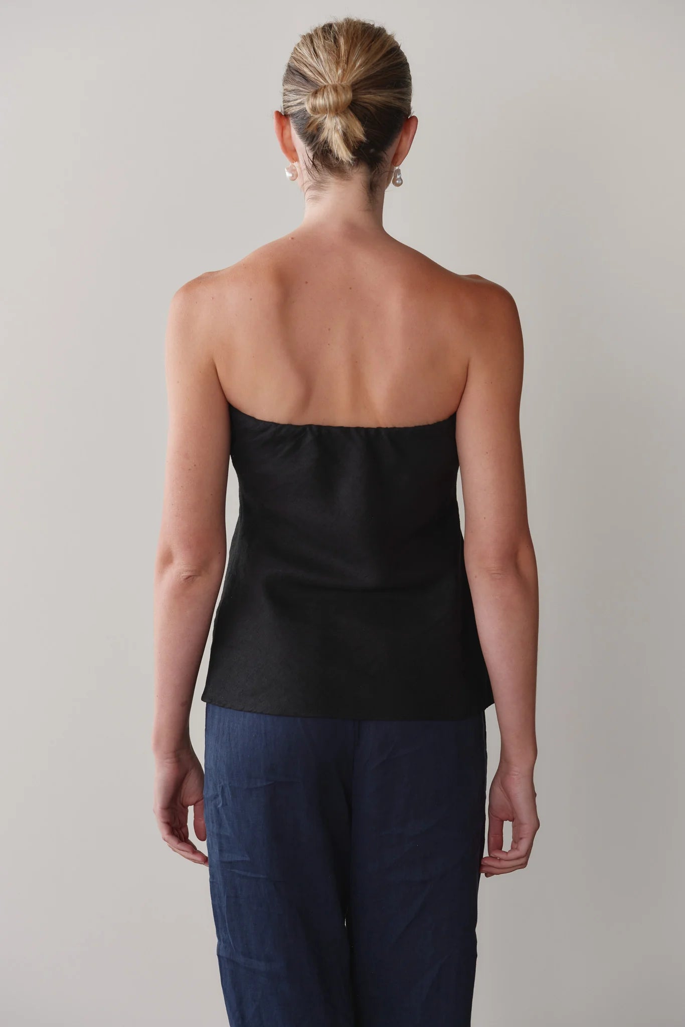 black tube top in black