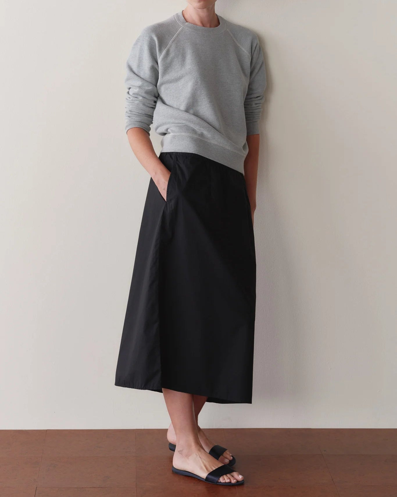 black midi skirt