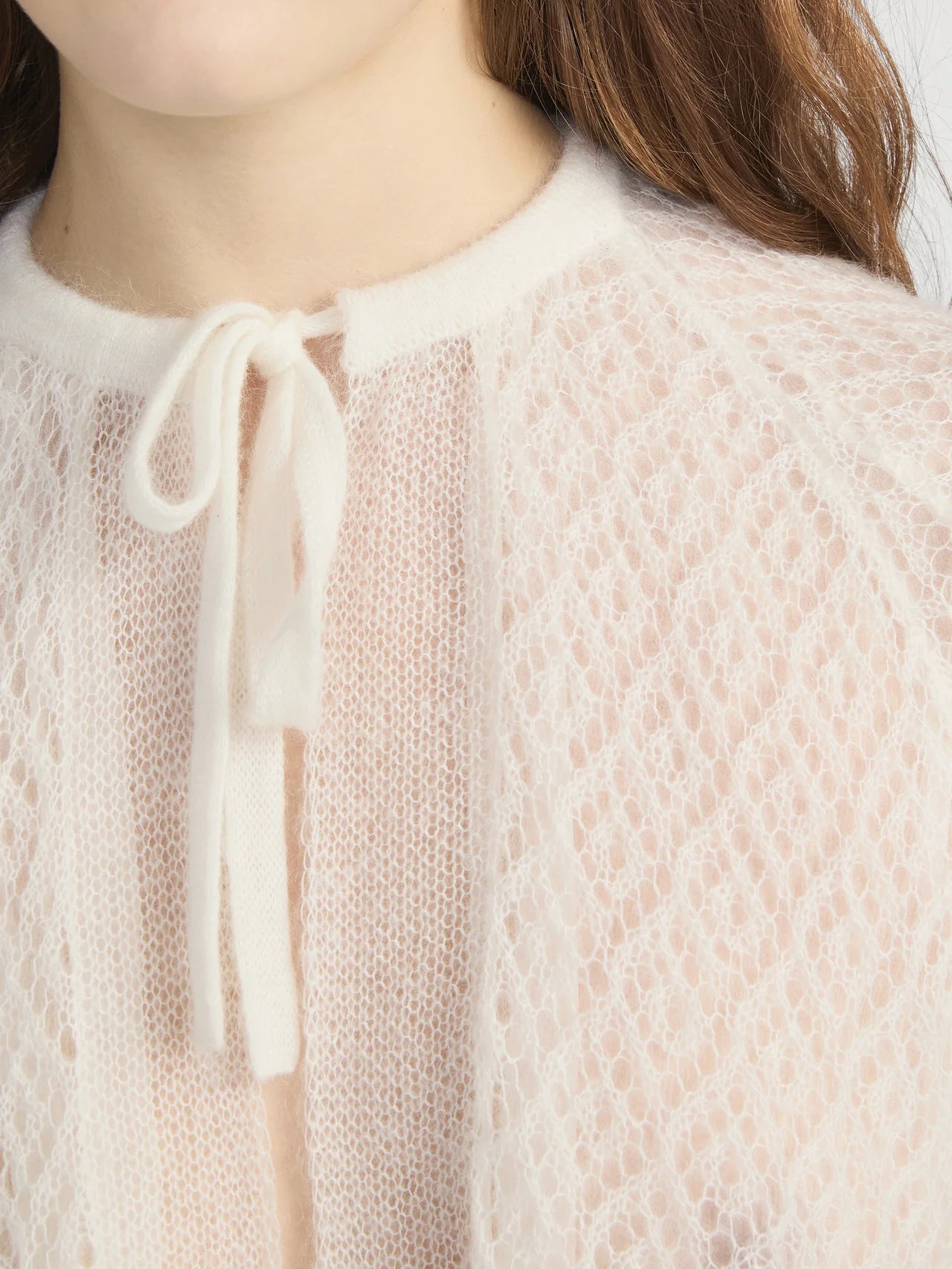 short sleeve knit tie sweater top