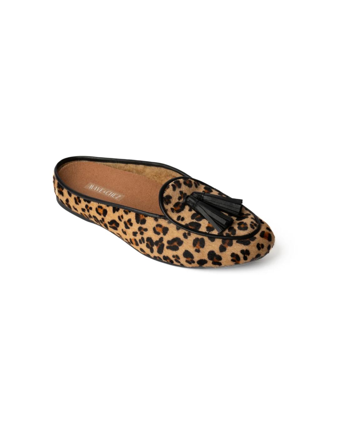 leopard print slipper shoe