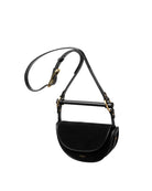 black suede shoulder purse