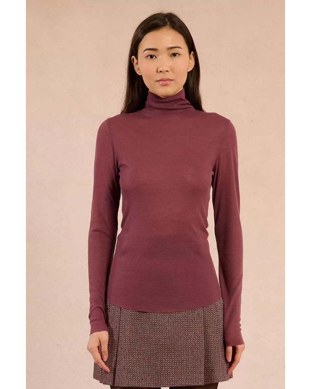 purple long sleeve turtleneck