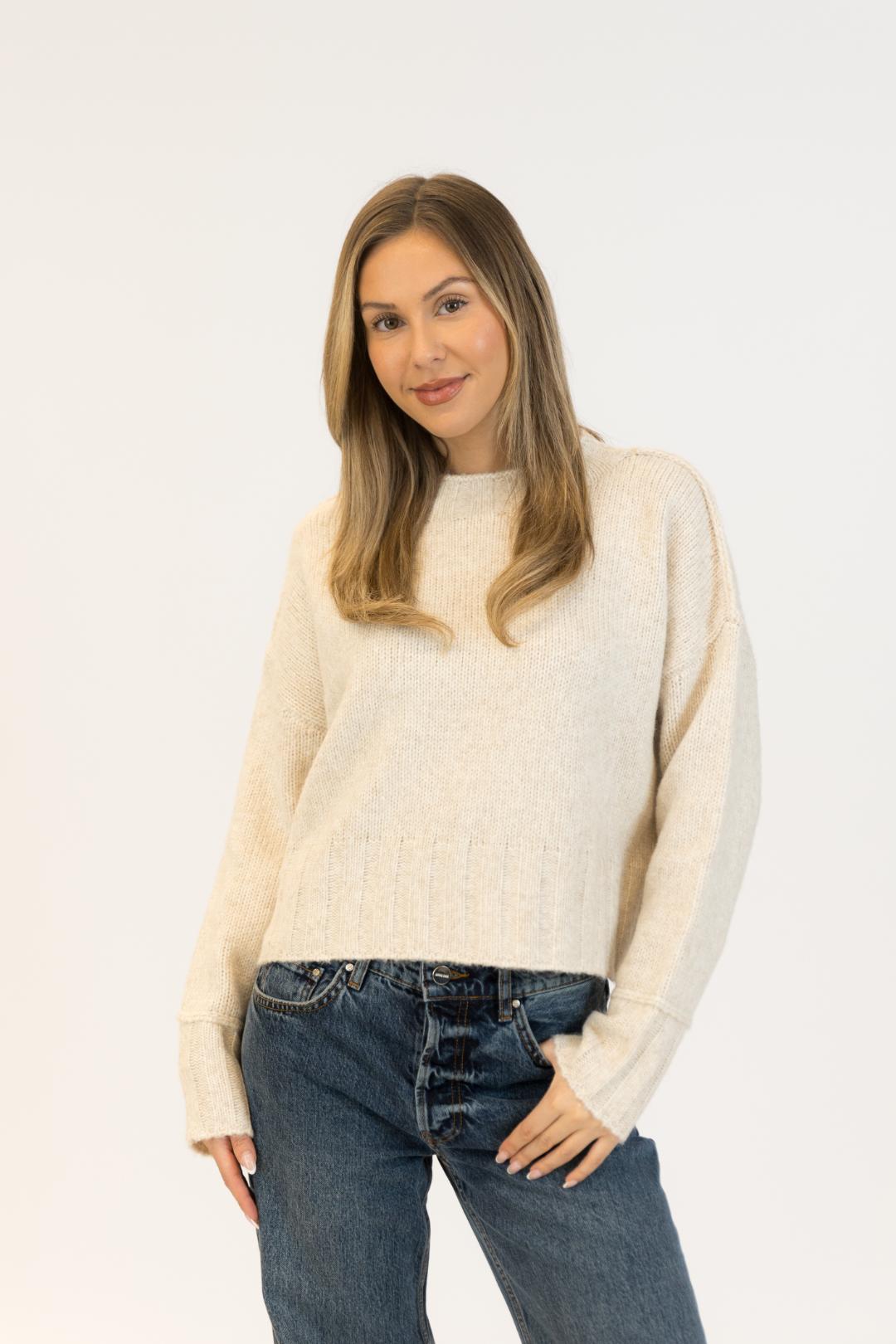 cream pullover knit sweater