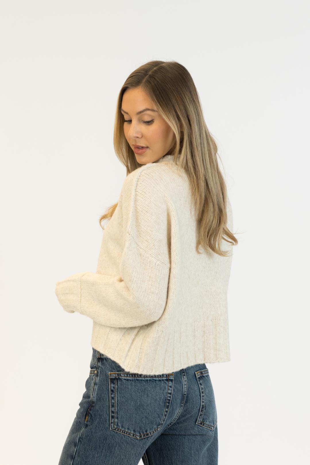 cream pullover knit sweater