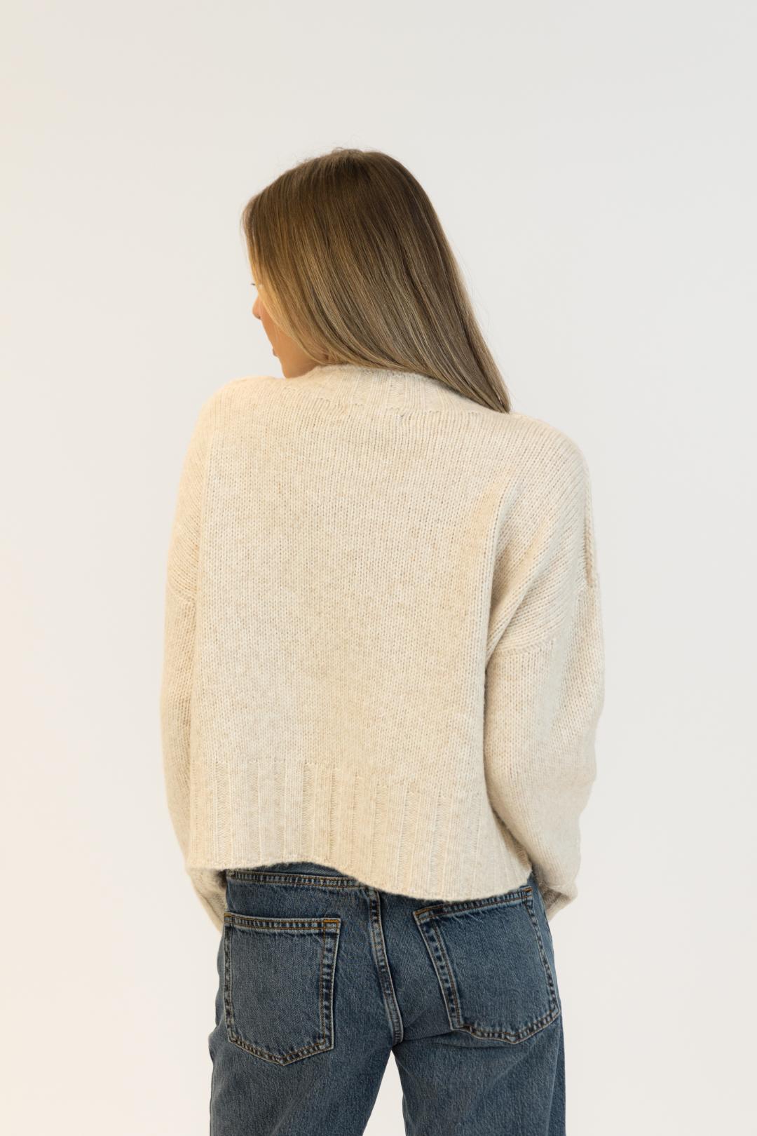 cream pullover knit sweater
