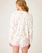long sleeve pj shirt with pink martinis