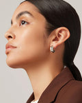 medium tube hoops in silver