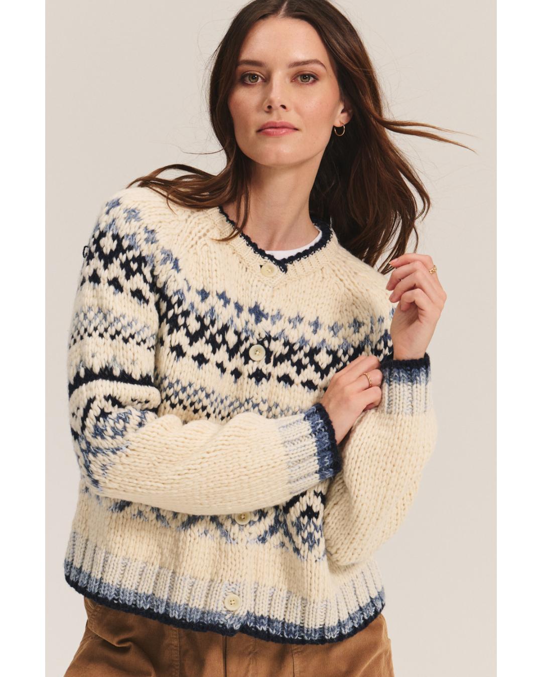 fair isle cream cardigan