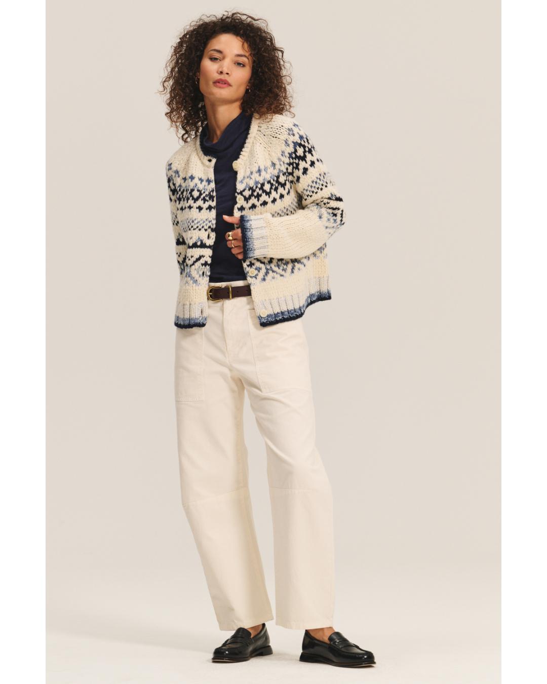 fair isle cream cardigan