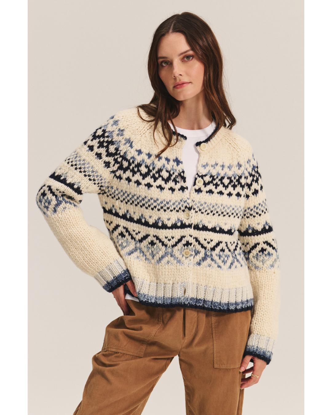 fair isle cream cardigan
