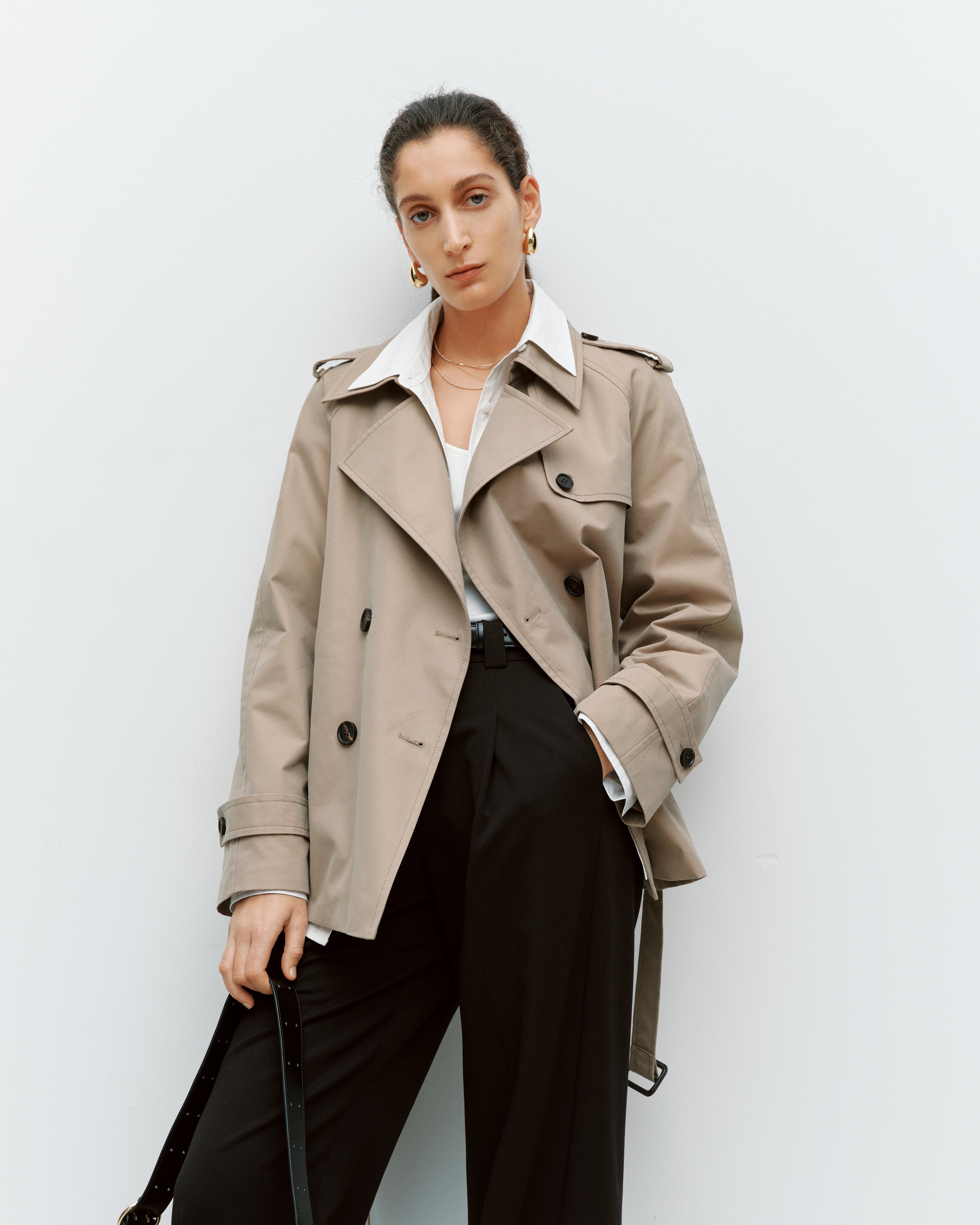 khaki trench coat