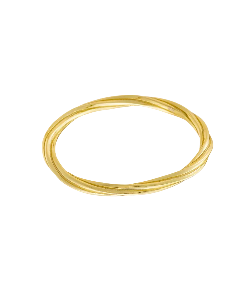 a picture of a gold ring with a twist design