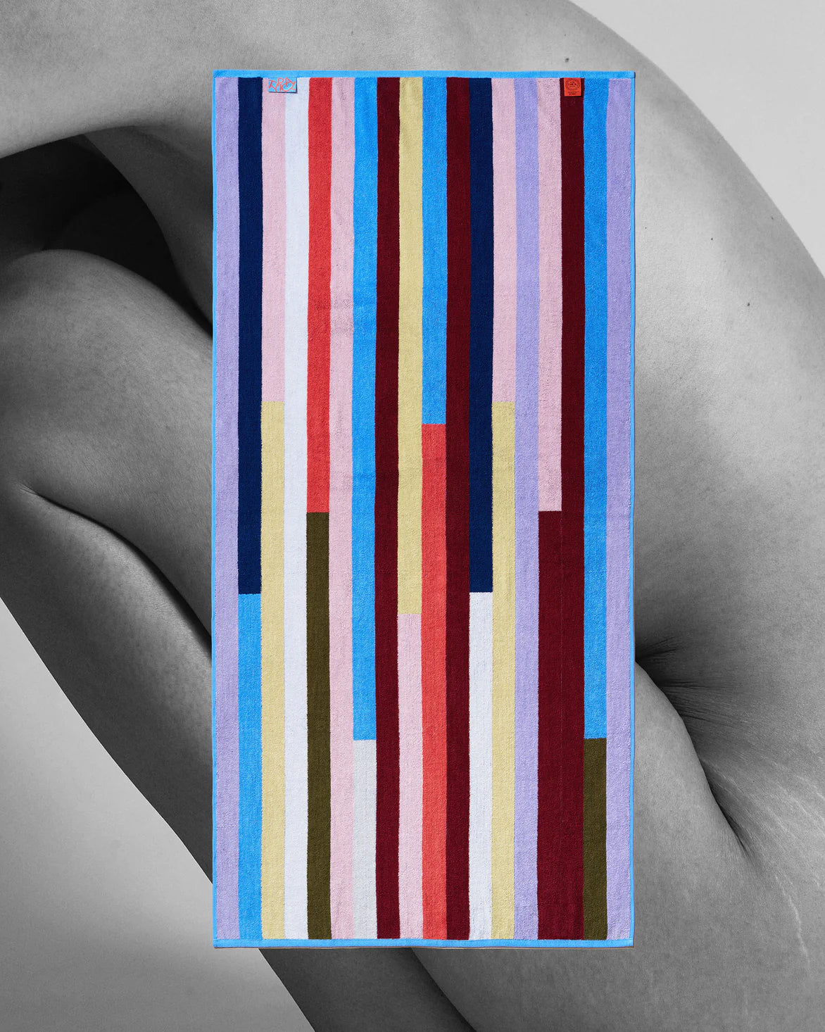 bath towel with lots of colours