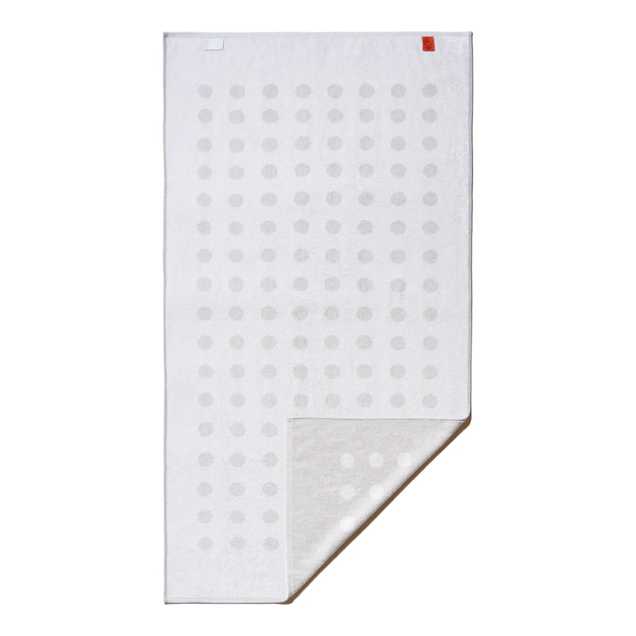 bath towel in grey with polka dots