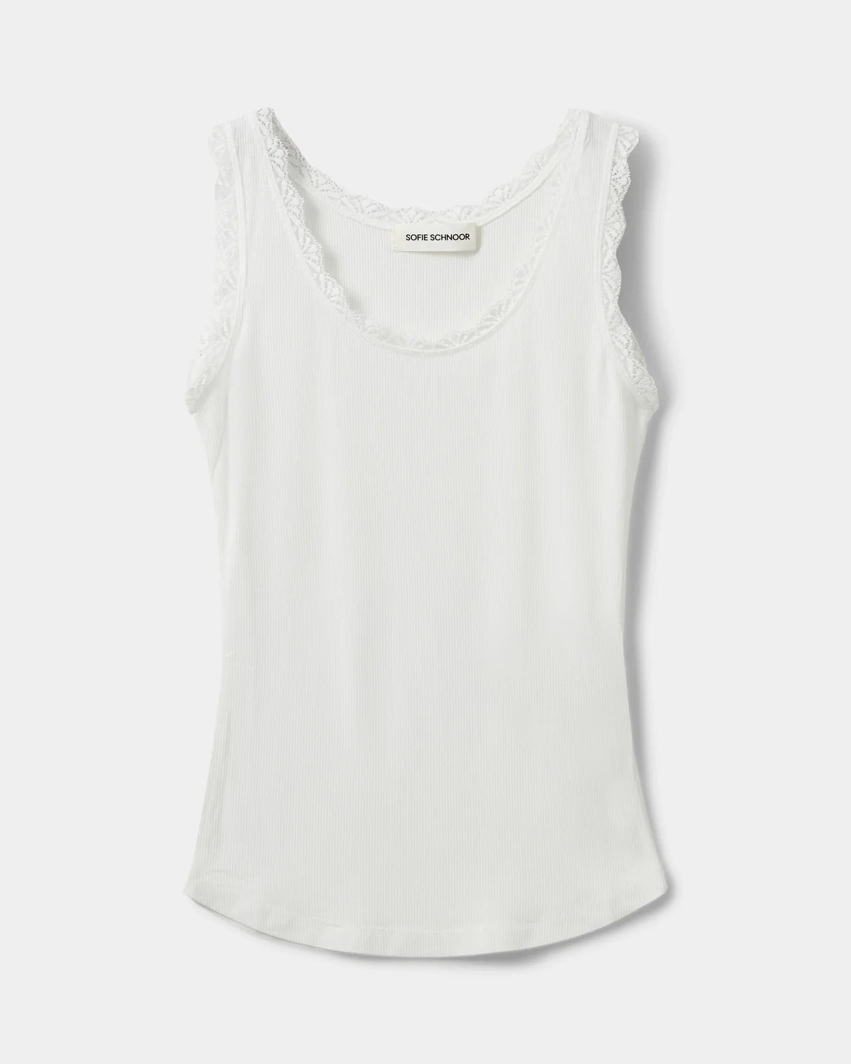 white tank top with lace trim