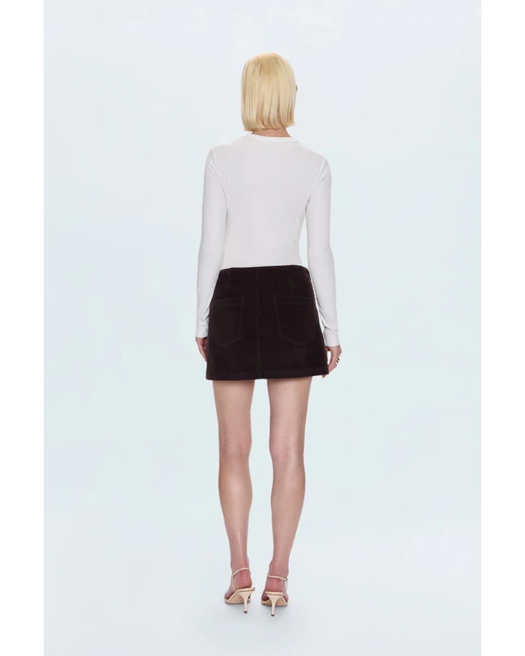 mini skirt in brown corduroy