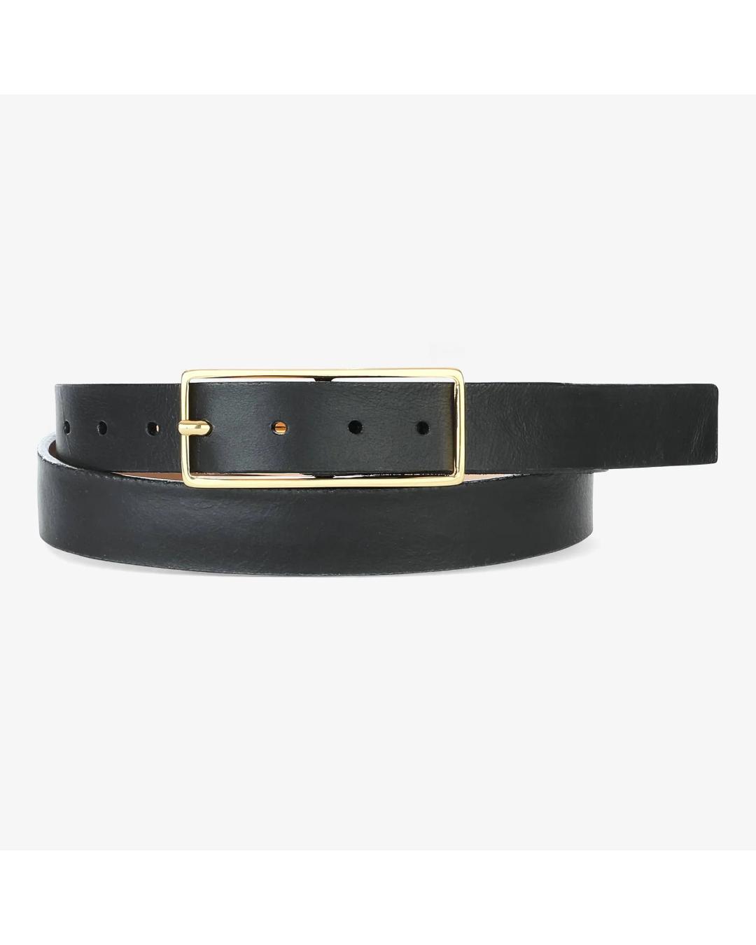 black belt wth gold square buckle