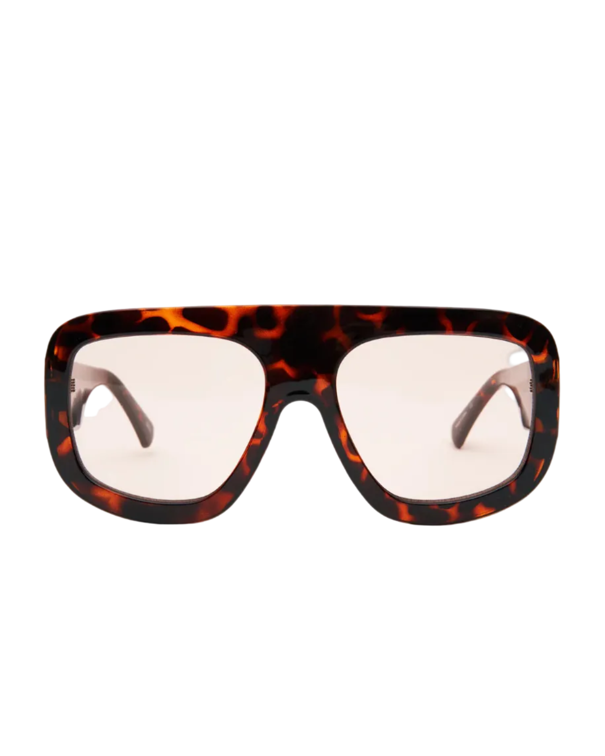 oversized aviator sunglasses with tortoise frame and pink lenses