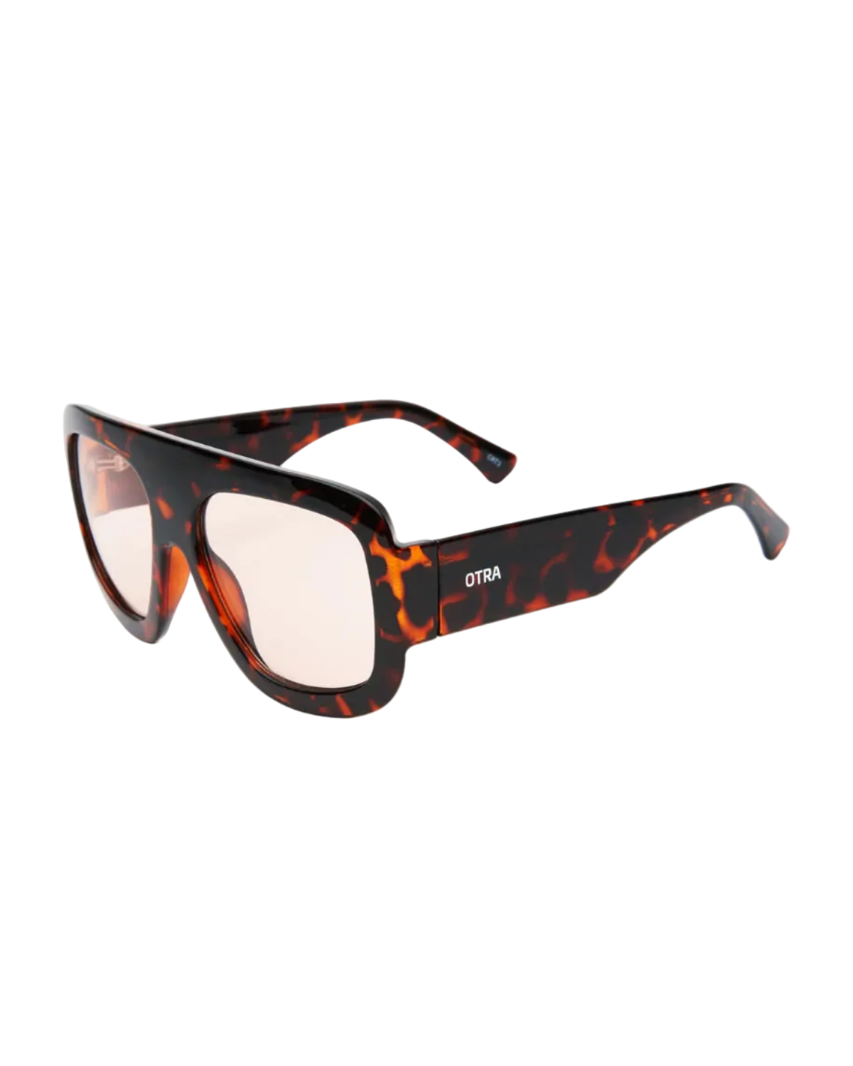 oversized aviator sunglasses with tortoise frame and pink lenses
