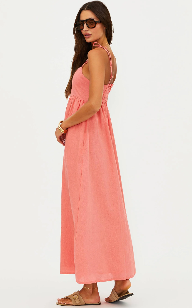 maxi dress in coral