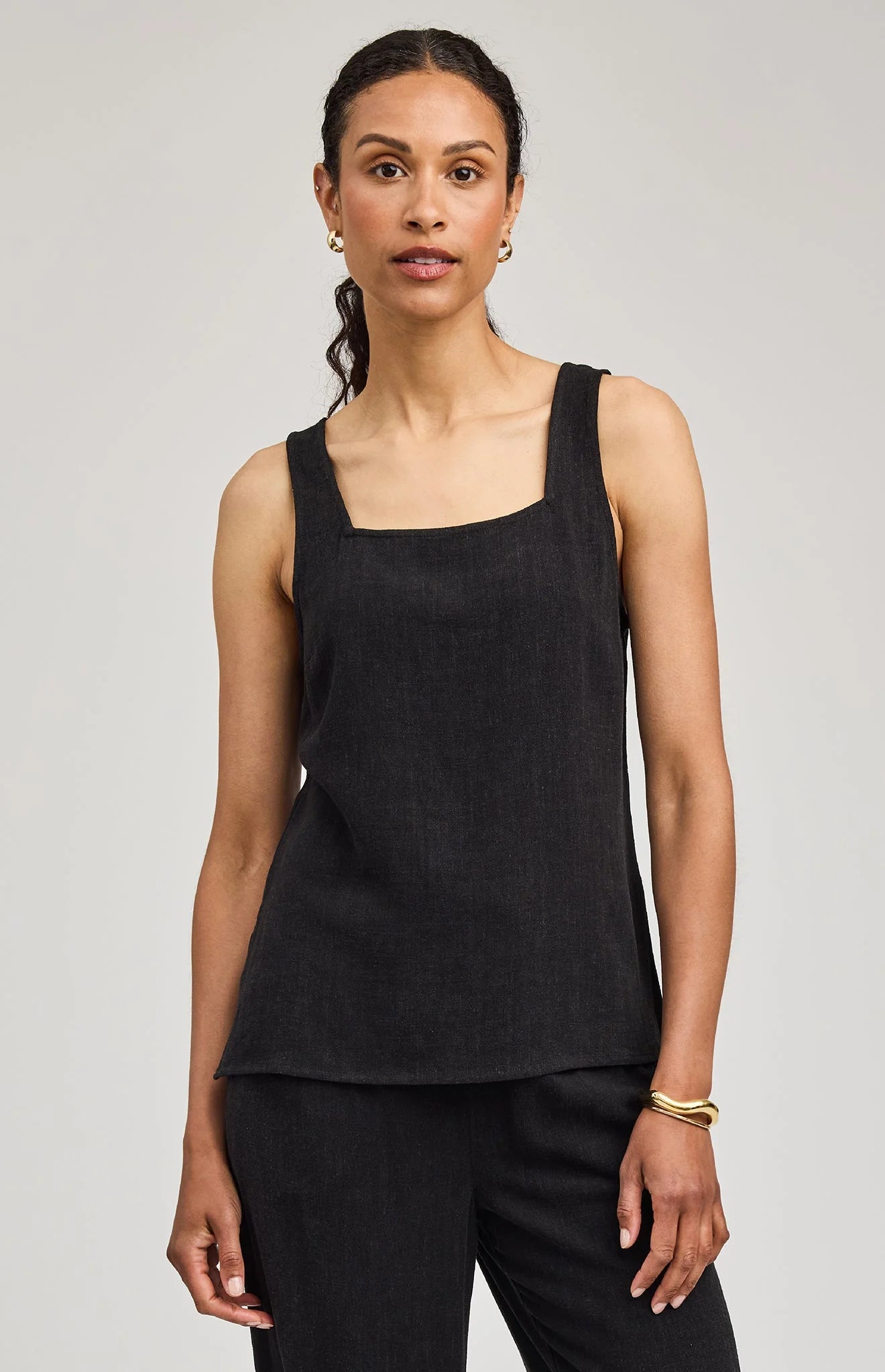 black linen tank