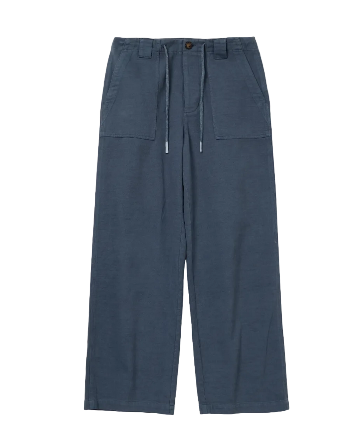 blue utility pant with a drawstring