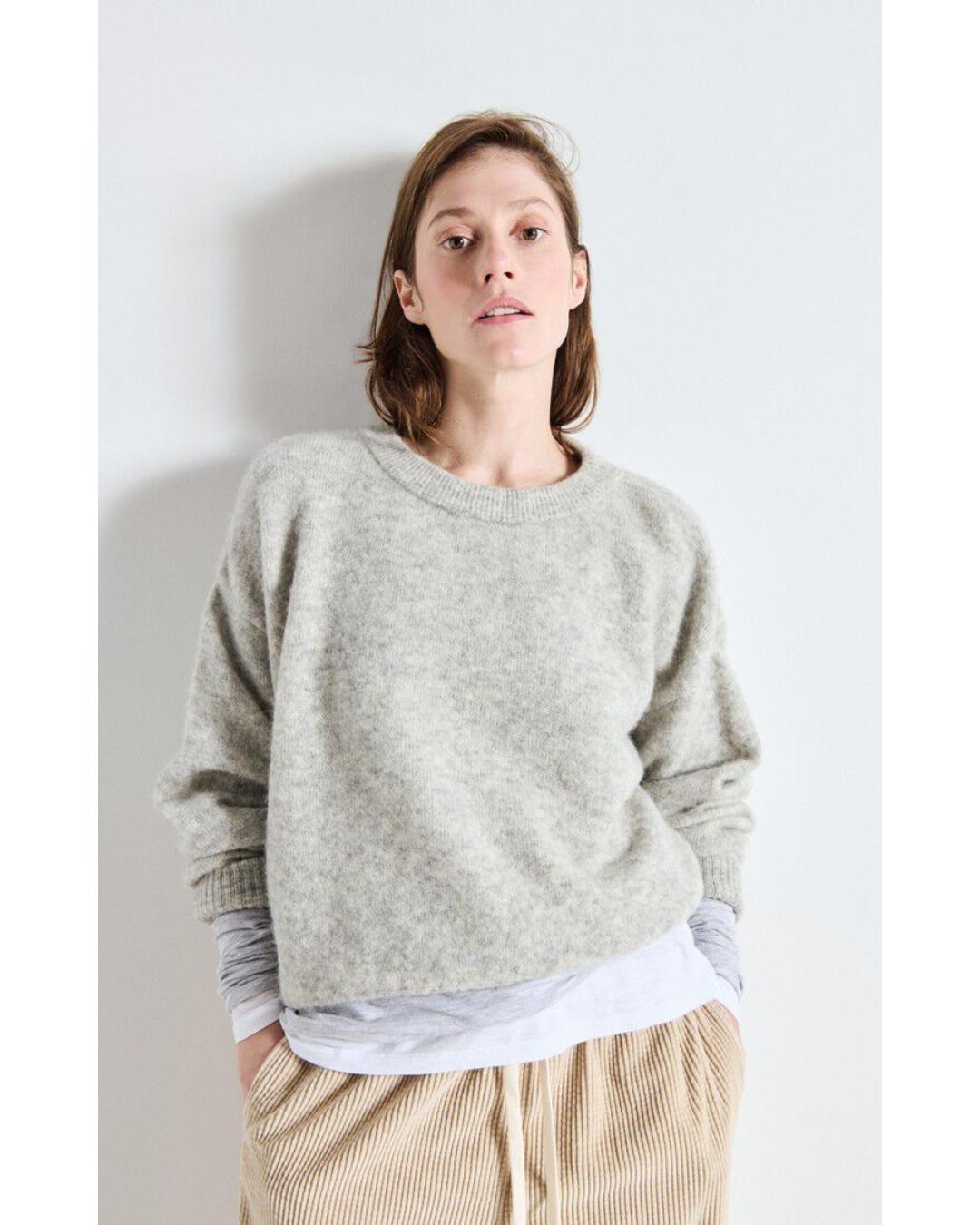 light grey crewneck sweater